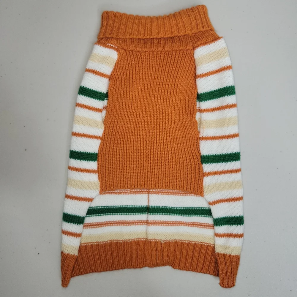Striped Orange and Green Dog‎ Sweater